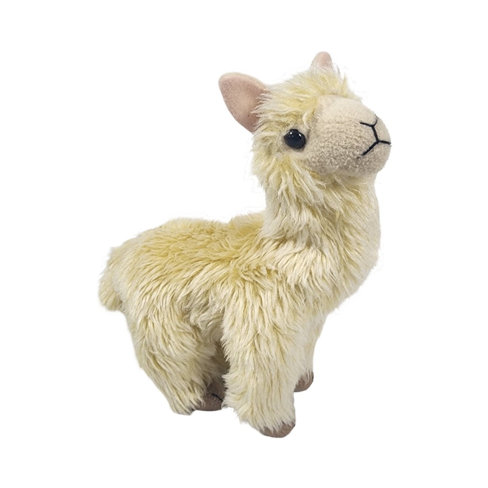 Unipak Llama Alpaca Plush Stuffed Animal Cream Shaggy Fur Standing‎ 8 Inch Toy
